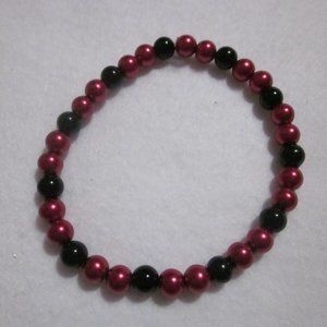 Red and Black Stretch Bracelet.